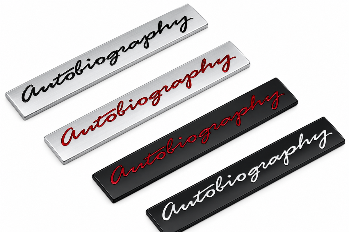Range Rover Sport Autobiography tailgate badge in four finishes