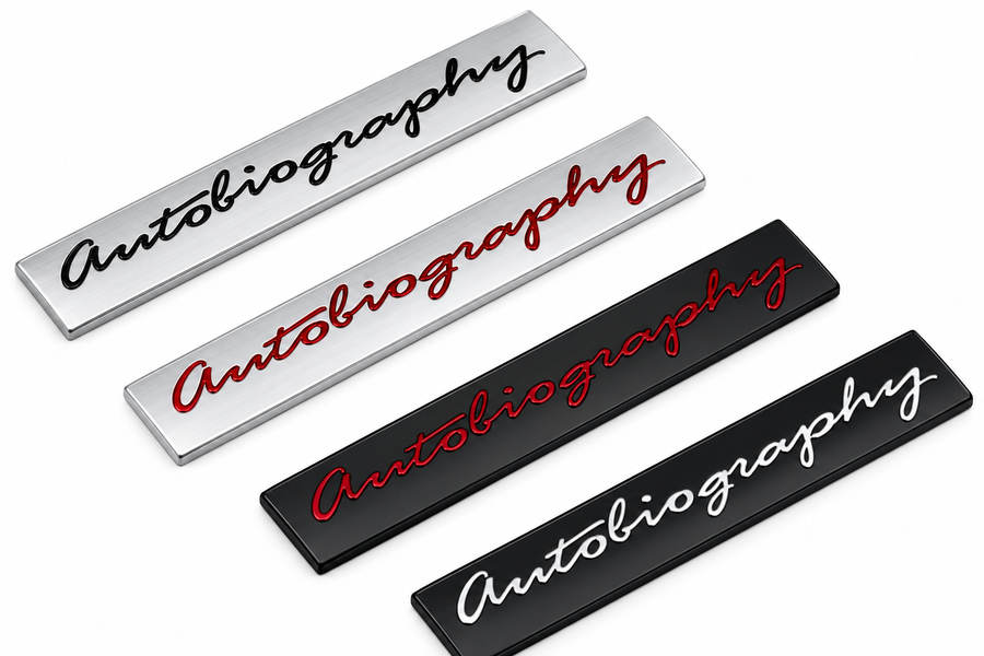 Range Rover Sport Autobiography tailgate badge in four finishes