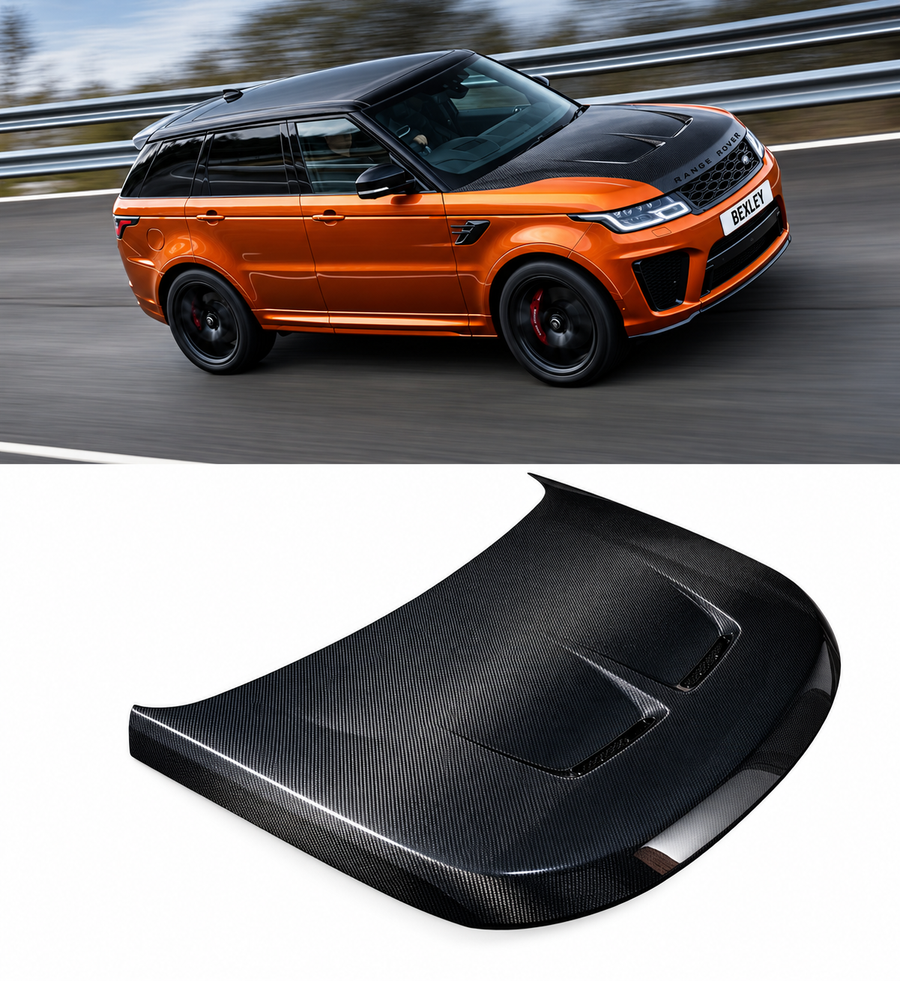 Range Rover Sport SVR style carbon fibre bonnet fitted