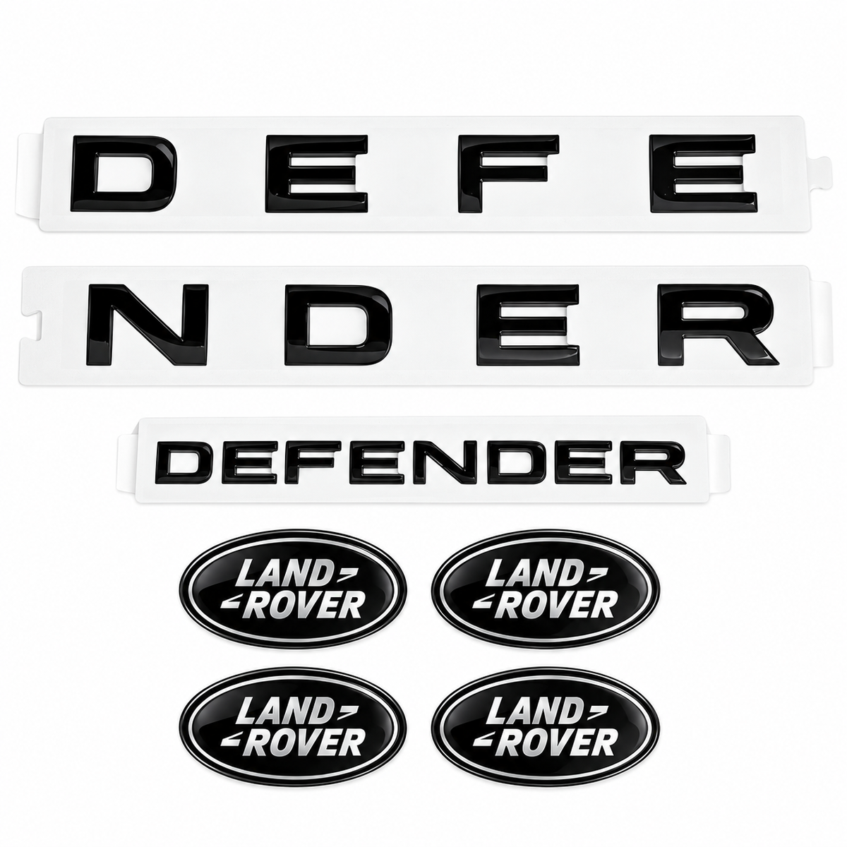 Land Rover Defender full gloss black badge set