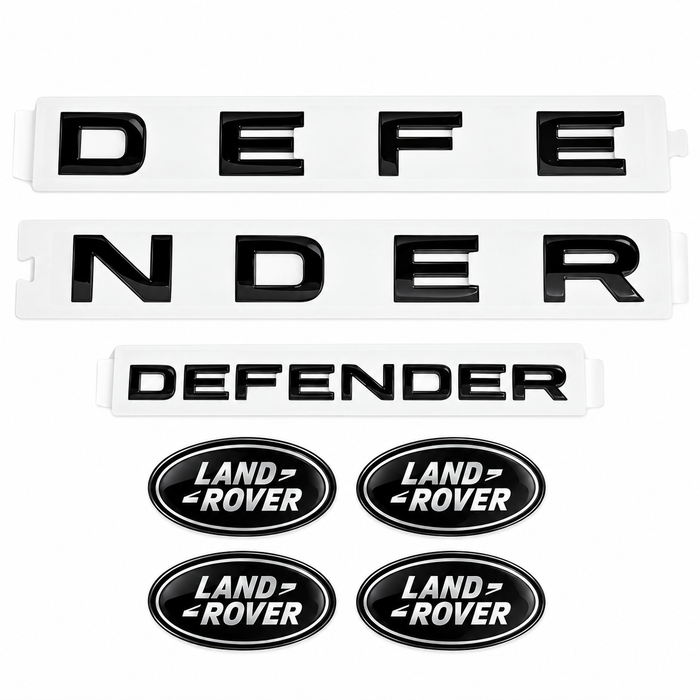 Land Rover Defender full gloss black badge set