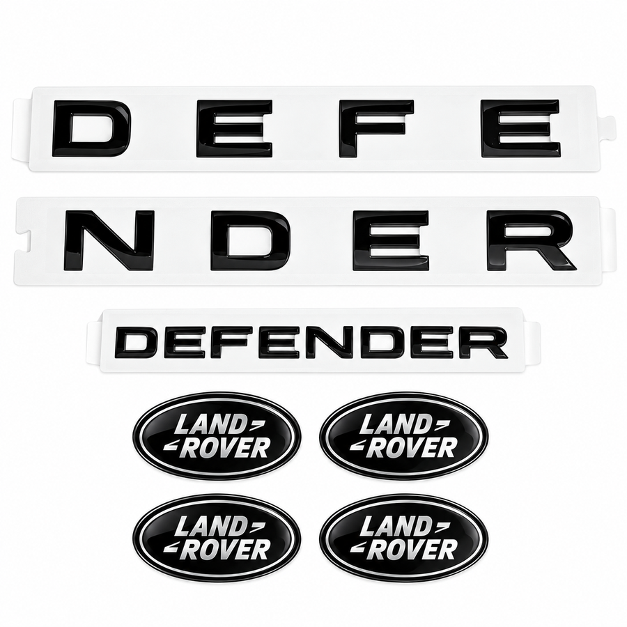Land Rover Defender full gloss black badge set