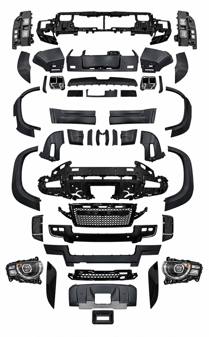 Land Rover Defender converted to 2026 Octa style with headlights