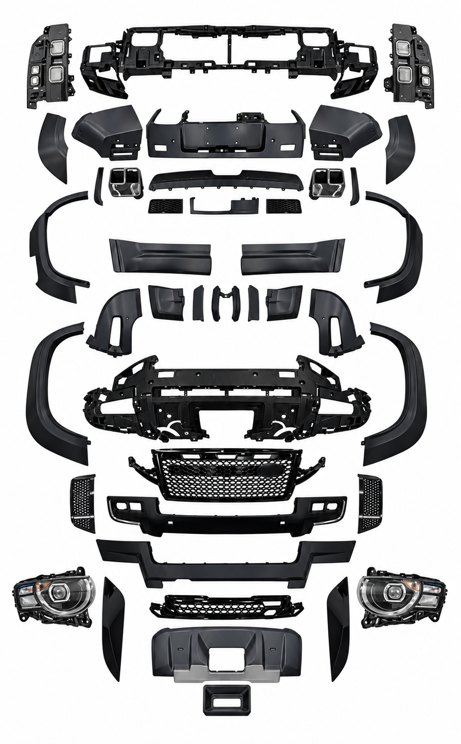 Land Rover Defender converted to 2026 Octa style with headlights