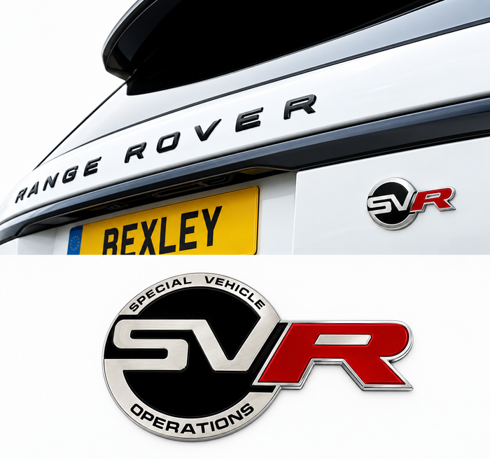 Range Rover Sport SVR rear tailgate badge