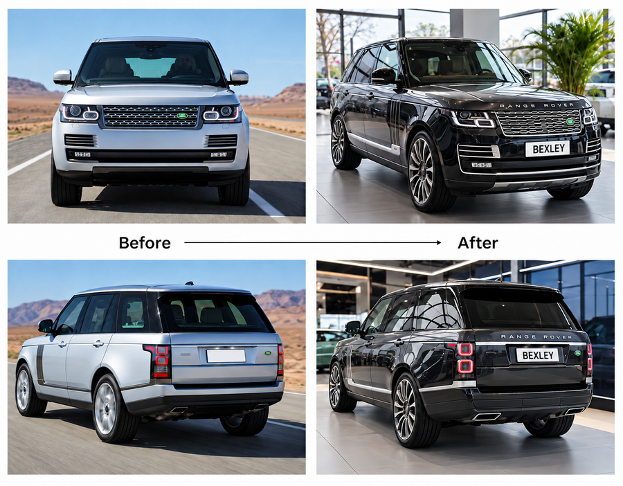 Range Rover Vogue SV Autobiography body kit parts, before and after