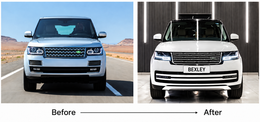 Range Rover Vogue Simple style kit parts, before and after